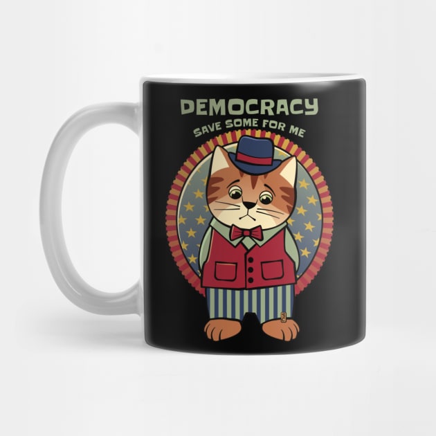 Save Democracy Patriotic Cat by Sue Cervenka